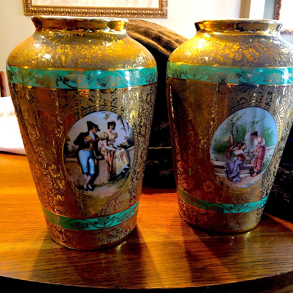 COPY - Antique 24 K Gold LeMieux Vases